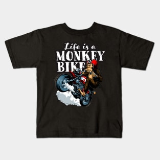 Life is a monkey bike Kids T-Shirt